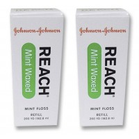 2 x J&J REACH DENTAL FLOSS - PROFESSIONAL SIZE - Dental Floss, Waxed, Mint, 200 yds